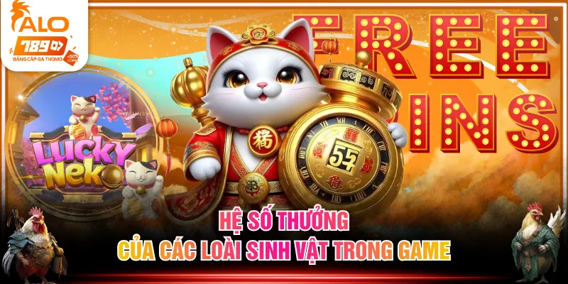 Hệ số thưởng của các loài sinh vật trong game